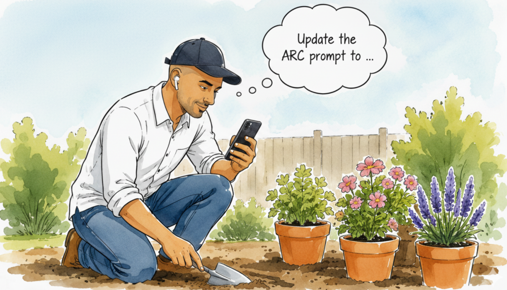 Prompting ARC whilst gardening